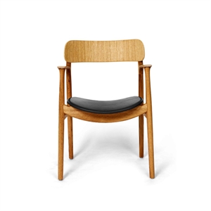 BENT HANSEN - ASGER CHAIR - NATUROLIERET EG - ZENSO 2 SORT 207 LÆDER 